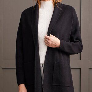 Tribal Womens Long Sleeve Coatigan Jacket w/ Pockets Open Front Black Size Small